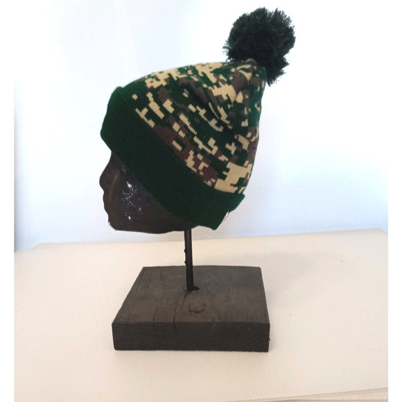 Cal Poly camouflage knit cap with pom pom - Picture 2 of 4
